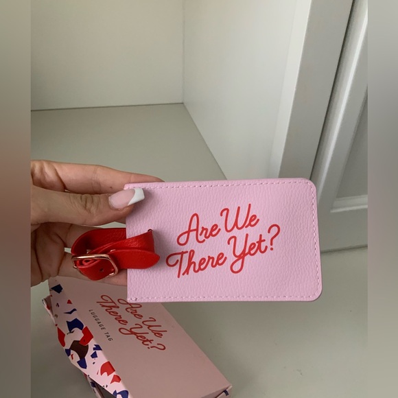 YES STUDIO Are We There Yet Faux Leather Travel Passport Cover Luggage Tags NEW - Picture 5 of 14